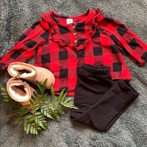 💐🌷2pc buffalo plaid outfit